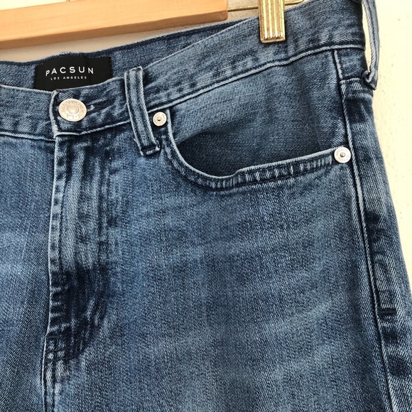 PacSun Distressed Slim Fit Blow Out Knee Jeans Medium Wash Size 32 x 32 - Picture 4 of 12